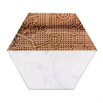 Abstract Tech Galaxy Design Marble Wood Coaster (Hexagon) 