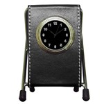 A Black And White Photo Of A Clock Tower Pen Holder Desk Clock