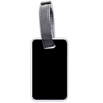 A Black And White Photo Of A Clock Tower Luggage Tag (one side)