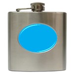 A Blue Sky With A Plane Flying In The Sky Hip Flask (6 oz)