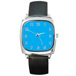 A Blue Sky With A Plane Flying In The Sky Square Metal Watch