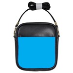 A Blue Sky With A Plane Flying In The Sky Girls Sling Bag