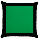 A Green Background With A White Border Throw Pillow Case (Black)