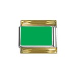 A Green Background With A White Border Gold Trim Italian Charm (9mm)