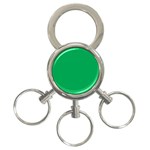 A Green Background With A White Border 3-Ring Key Chain