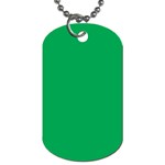 A Green Background With A White Border Dog Tag (One Side)