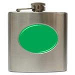 A Green Background With A White Border Hip Flask (6 oz)