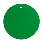 A Green Background With A White Border Round Ornament (Two Sides)