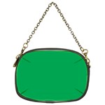 A Green Background With A White Border Chain Purse (Two Sides)