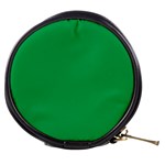 A Green Background With A White Border Mini Makeup Bag