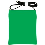 A Green Background With A White Border Shoulder Sling Bag