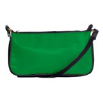 A Green Background With A White Border Shoulder Clutch Bag