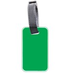 A Green Background With A White Border Luggage Tag (two sides)