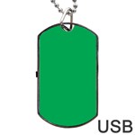 A Green Background With A White Border Dog Tag USB Flash (One Side)