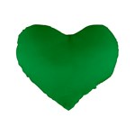 A Green Background With A White Border Standard 16  Premium Flano Heart Shape Cushions