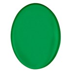 A Green Background With A White Border Oval Glass Fridge Magnet (4 pack)