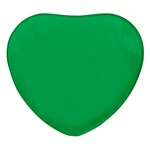 A Green Background With A White Border Heart Glass Fridge Magnet (4 pack)