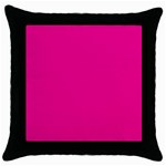 A Pink Background With A Black Border Throw Pillow Case (Black)