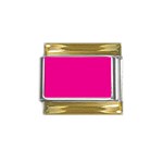 A Pink Background With A Black Border Gold Trim Italian Charm (9mm)