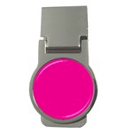 A Pink Background With A Black Border Money Clips (Round) 