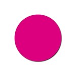 A Pink Background With A Black Border Rubber Round Coaster (4 pack)