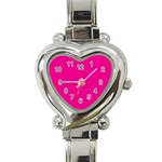 A Pink Background With A Black Border Heart Italian Charm Watch