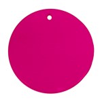 A Pink Background With A Black Border Round Ornament (Two Sides)