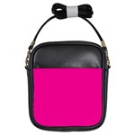 A Pink Background With A Black Border Girls Sling Bag