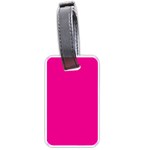 A Pink Background With A Black Border Luggage Tag (one side)