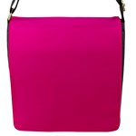 A Pink Background With A Black Border Flap Closure Messenger Bag (S)