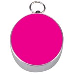 A Pink Background With A Black Border Silver Compasses