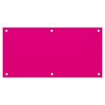 A Pink Background With A Black Border Banner and Sign 6  x 3 