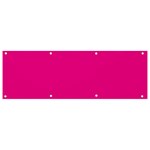 A Pink Background With A Black Border Banner and Sign 9  x 3 