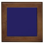 A Blue Background With A Clock On It Framed Tile