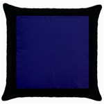 A Blue Background With A Clock On It Throw Pillow Case (Black)