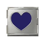 A Blue Background With A Clock On It Mega Link Heart Italian Charm (18mm)