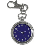 A Blue Background With A Clock On It Key Chain Watches