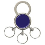 A Blue Background With A Clock On It 3-Ring Key Chain