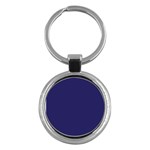 A Blue Background With A Clock On It Key Chain (Round)