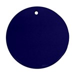 A Blue Background With A Clock On It Round Ornament (Two Sides)