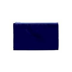 A Blue Background With A Clock On It Cosmetic Bag (Small) from ArtsNow.com Front