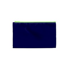 A Blue Background With A Clock On It Cosmetic Bag (Small) from ArtsNow.com Front