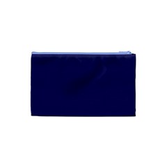 A Blue Background With A Clock On It Cosmetic Bag (Small) from ArtsNow.com Back