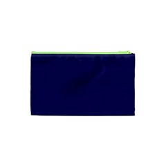 A Blue Background With A Clock On It Cosmetic Bag (Small) from ArtsNow.com Back