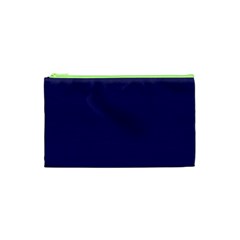 A Blue Background With A Clock On It Cosmetic Bag (XS) from ArtsNow.com Front