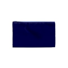 A Blue Background With A Clock On It Cosmetic Bag (XS) from ArtsNow.com Front