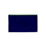 A Blue Background With A Clock On It Cosmetic Bag (XS)