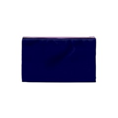 A Blue Background With A Clock On It Cosmetic Bag (XS) from ArtsNow.com Back