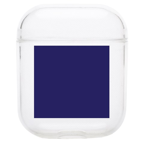 A Blue Background With A Clock On It Soft TPU AirPods 1/2 Case from ArtsNow.com Front