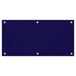 A Blue Background With A Clock On It Banner and Sign 6  x 3 